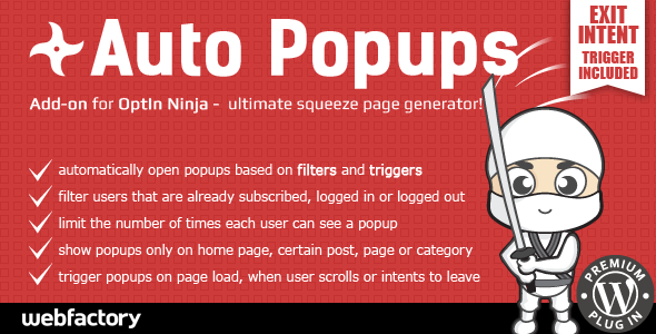 Auto Popups add-on for OptIn Ninja