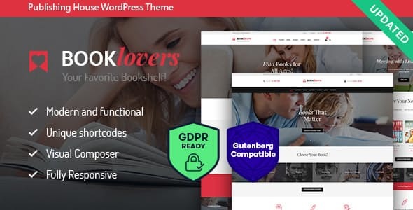 Booklovers - Publishing House & Book Store WordPress Theme + RTL