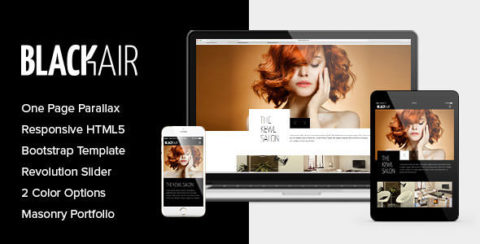 Blackair - One Page HTML5 Template for Hair Salons