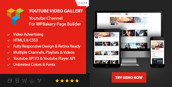 Youtube Video Gallery - Youtube Channel For WPBakery Page Builder (Visual Composer)