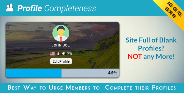 User profile Completeness Add-on for UserPro