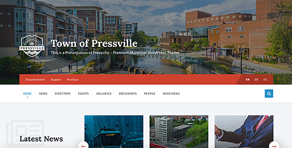 Pressville - Unique WordPress Theme for Municipalities