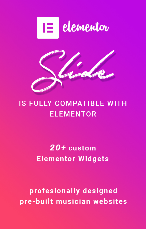 Slide Music WordPress Theme Elementor Compatible and Widgets