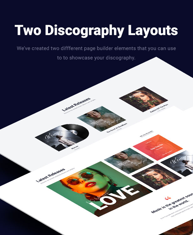 Slide Music WordPress Theme Discography Layouts