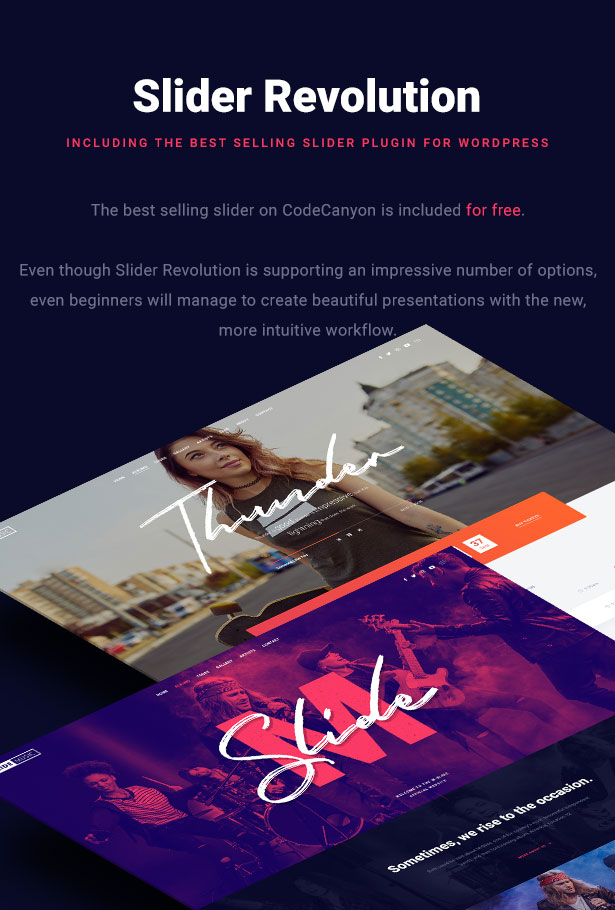 Slide Music WordPress Theme Revolution Slider