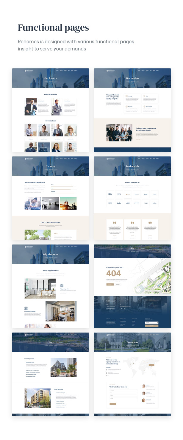 Rehomes - Real Estate Group WordPress Theme - Numerous Functional Pages