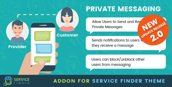 Private Messaging add-on for service finder theme