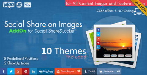 Social Share on Images AddOn - WordPress