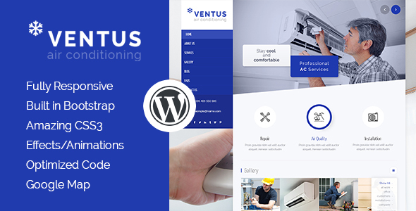 Ventus - Air Conditioning & Heating WordPress Theme