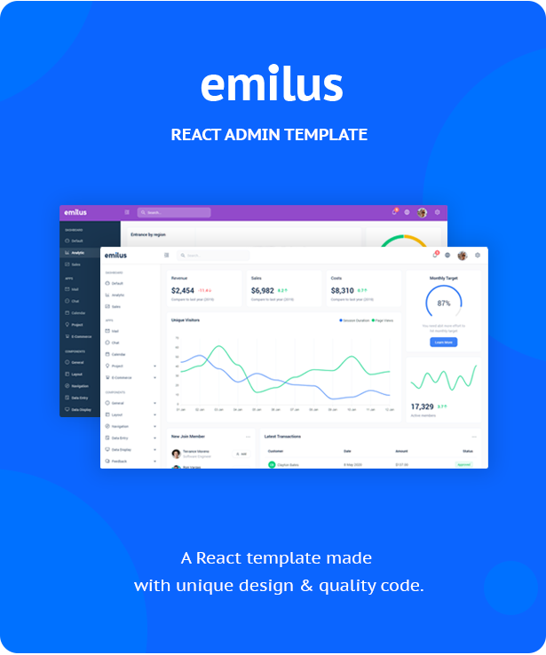 emilus - react admin template