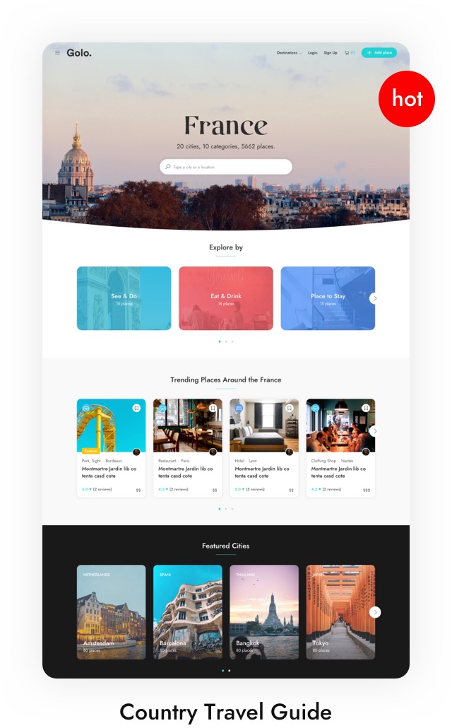 Country Travel Guide WordPress Theme