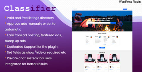 Classifier, classified ads WordPress directory listing plugin