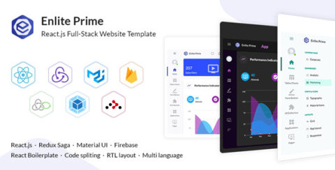 Enlite Prime - React Admin Dashboard Template For Full-Stack Developer