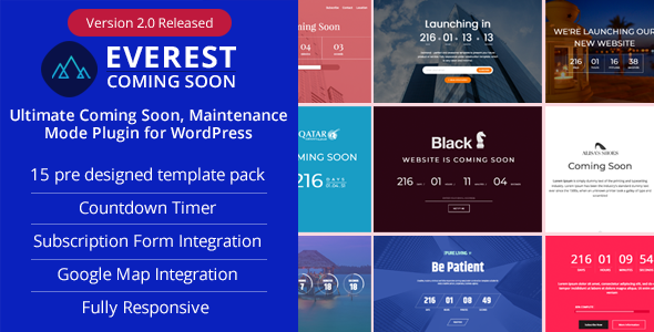 Everest Coming Soon - Ultimate Coming Soon, Maintenance Mode Plugin for WordPress