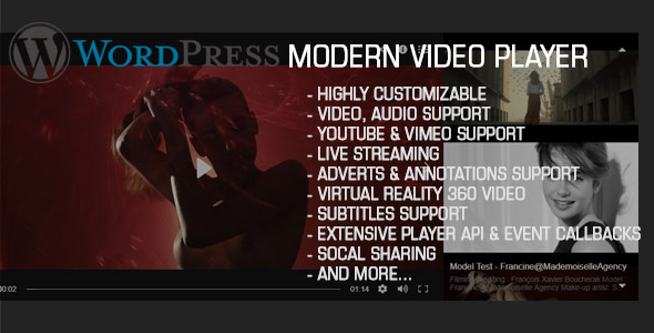Modern Video Player For Wordpress