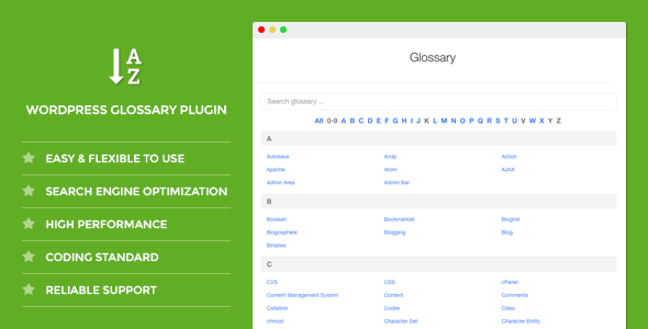 DW Glossary - WordPress Plugin