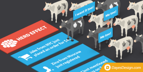 Herd Effect - fake notifications that stimulate user action