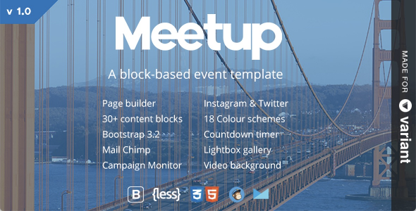 Meetup | Conference & Event Landing With Page Builder