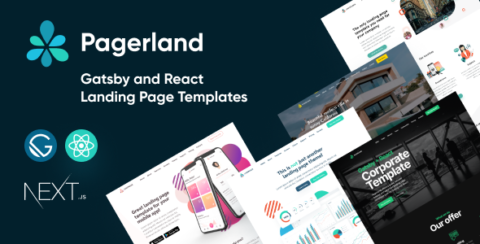 Pagerland - React and Gatsby Landing Page Templates