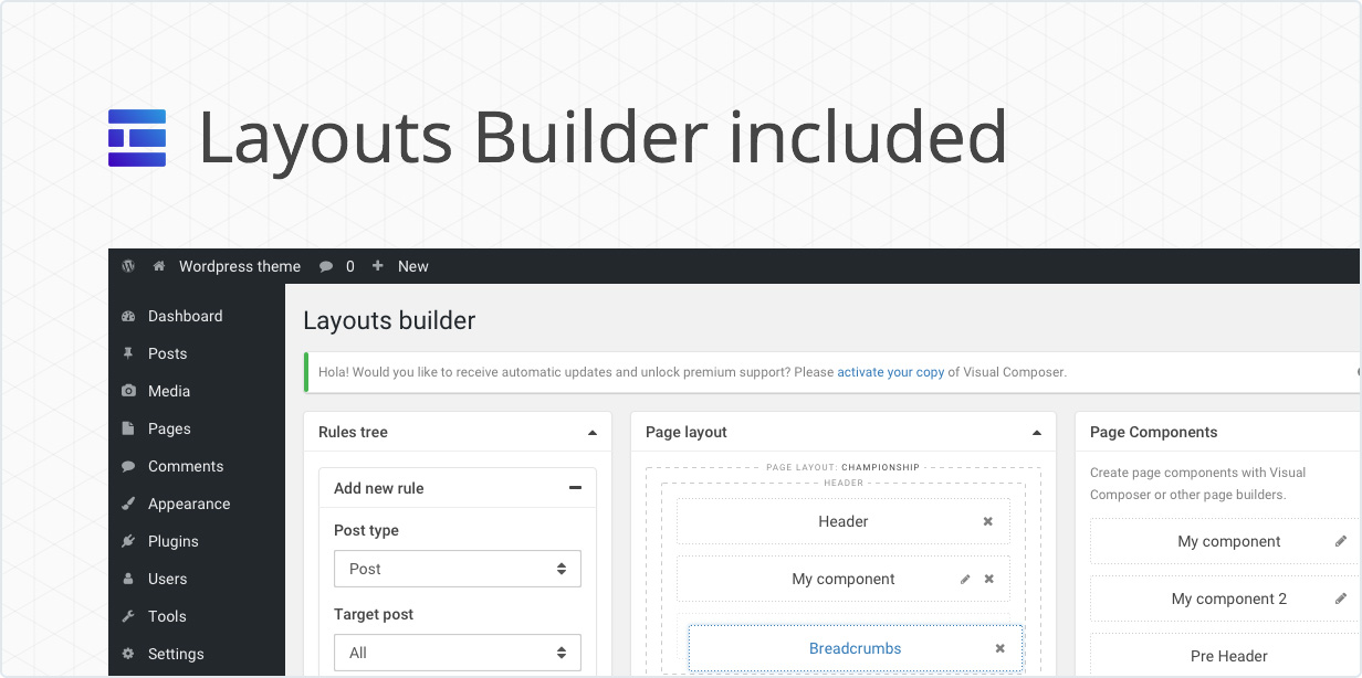 Layouts Builder included