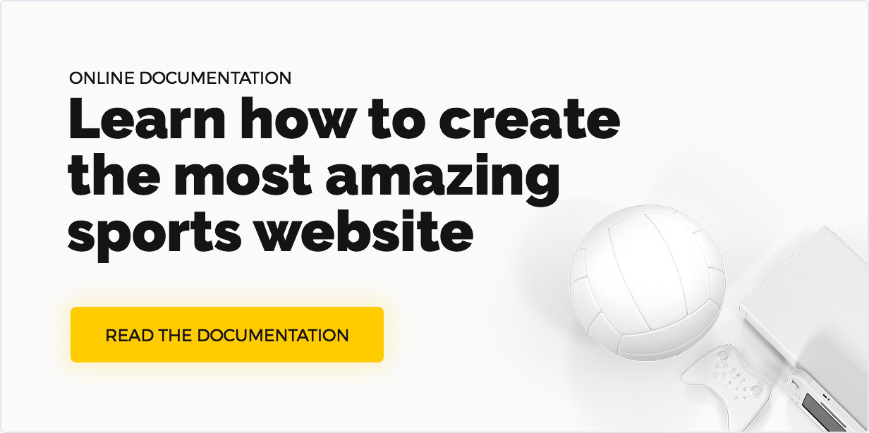 Team WordPress Documentation or How to create the most awesome sport website