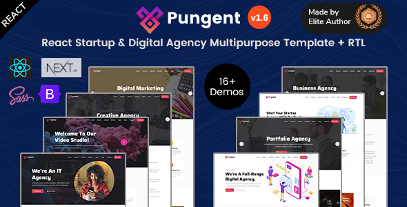 Pungent - React Multipurpose Startup & Digital Agency Template