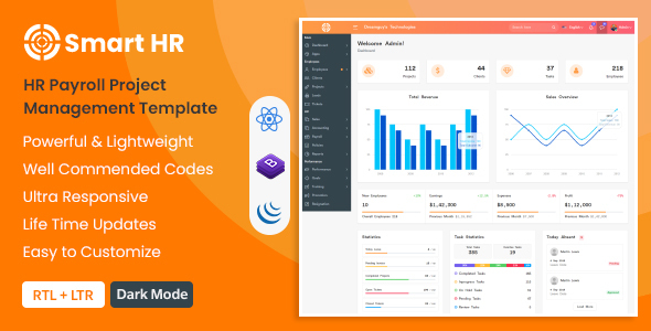 SmartHR - HR Payroll Project & Employee Management Bootstrap React Admin Dashboard Template (ReactJS