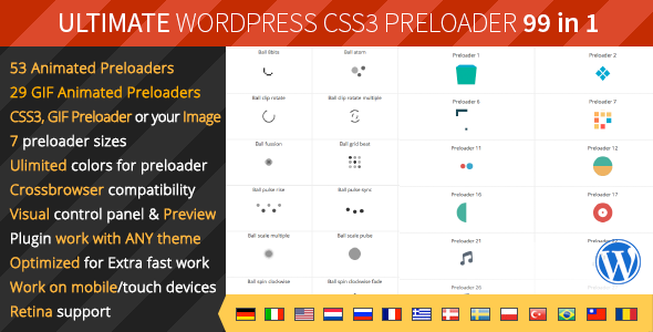 Ultimate WordPress Preloader - 99 CSS3 Preloaders