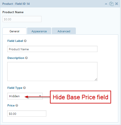 Hide Base Price field