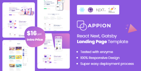 Appion - React Next Gatsby Landing Page Template