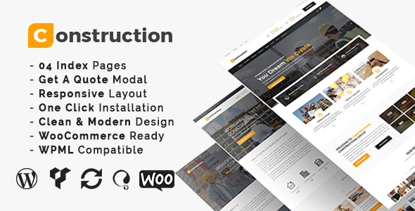 Construction - Building Business and Renovation WordPress Theme