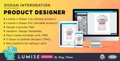 Dokan Integrate & Design Launcher Addon for LUMISE Product Designer