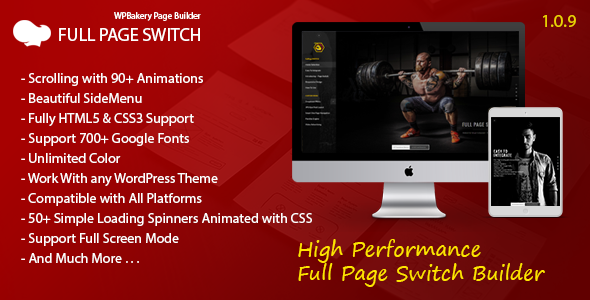 Full Page Switch - With Side Menu - Addon For WPBakery Page Builder