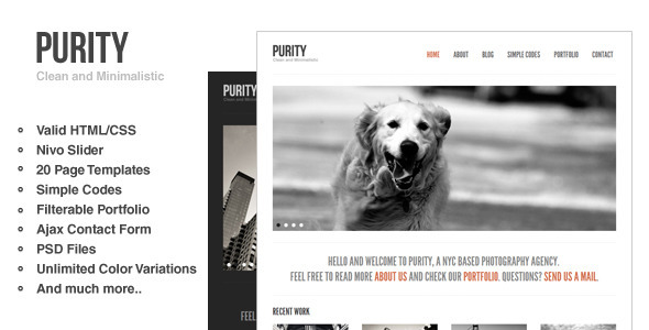 Purity: Responsive, Clean, Minimal & Bold Template
