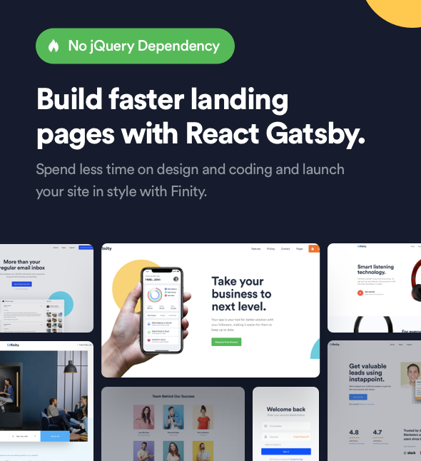 Finity - React Gatsby Landing Page Template for SaaS & Startup - 3
