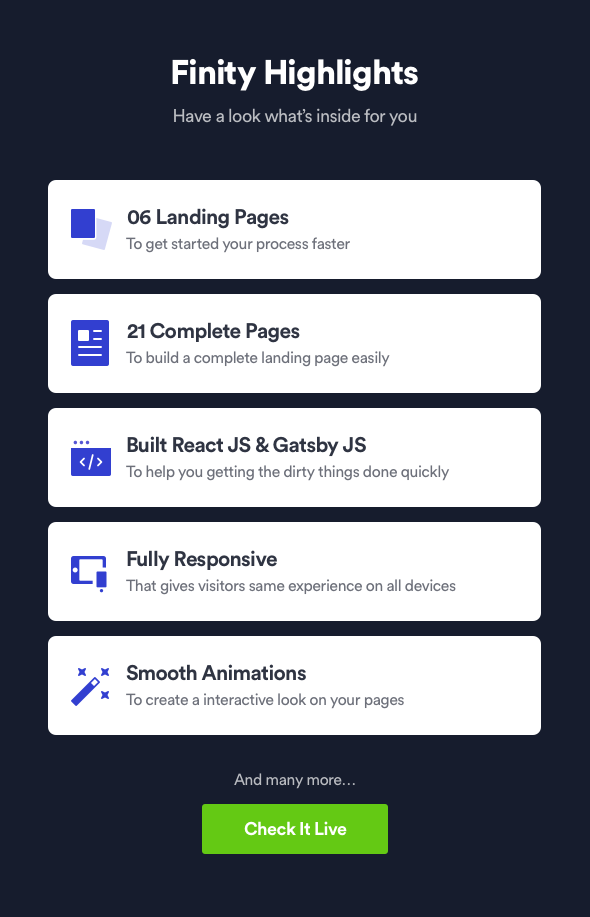 Finity - React Gatsby Landing Page Template for SaaS & Startup - 7