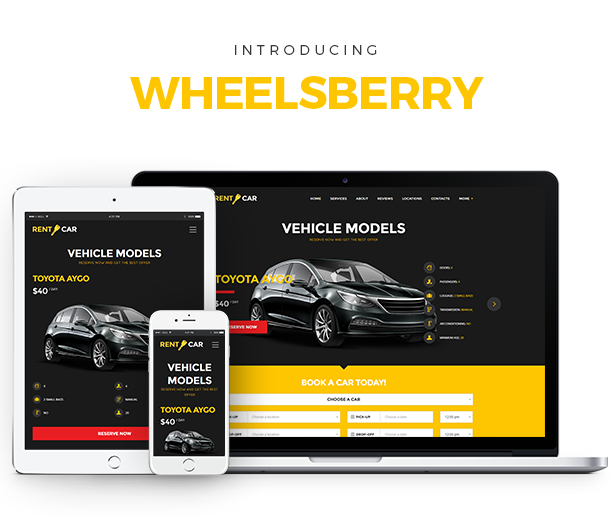 Wheelsberry – Car Rental WordPress Theme / Landing Page