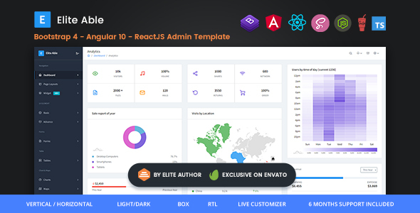 Elite Able - Bootstrap 4, Angular 10 & Reactjs Redux Admin Template