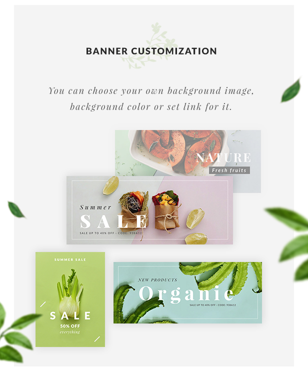 Organic Store WordPress theme - Banner Customization