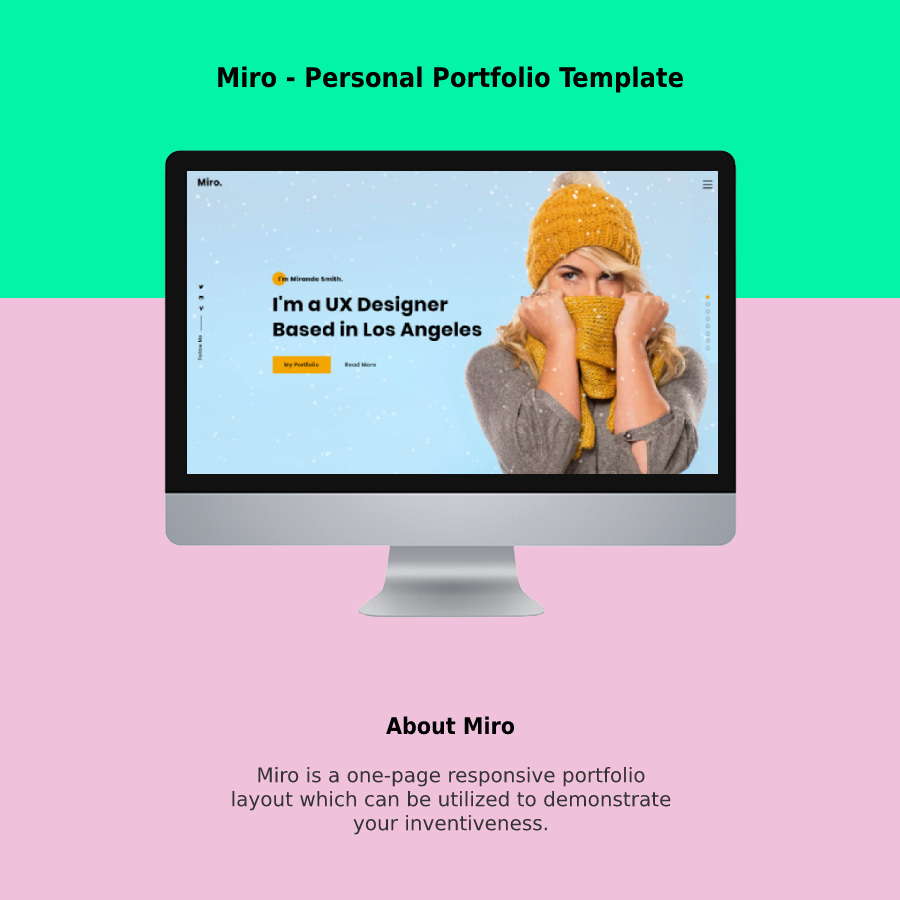 ReactJS Creative Personal Portfolio Template - Miro - 3