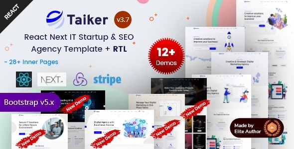 Taiker - Multipurpose Technology Services & IT Startup React Next Template