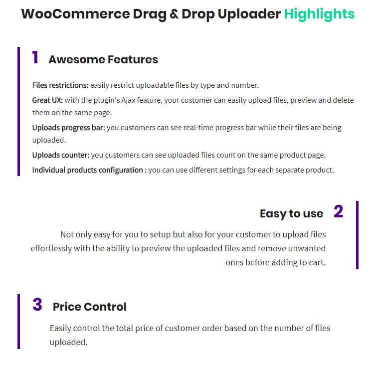 WooCommerce Drag & Drop Uploader | Ajax File Upload - 1