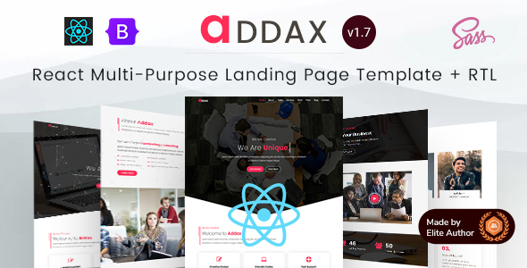 Addax - React Landing Page Template