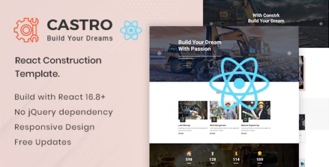 Castro – React Construction Company Website Template