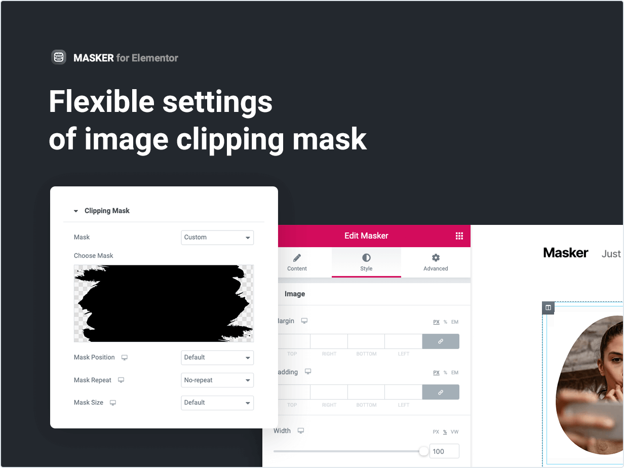 Flexible settings of image clipping mask