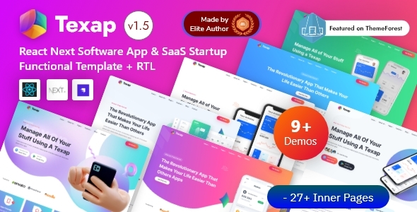 Texap - React Next Software App & SaaS Startup Functional Template