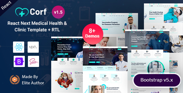 Corf - Doctor Medical Health React Next Template