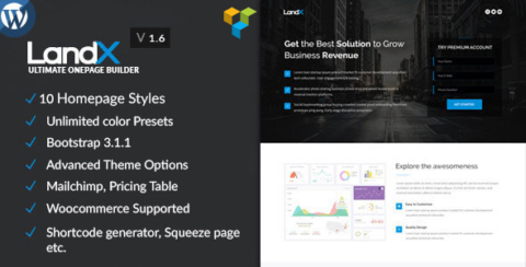 LandX - Multipurpose  Wordpress Landing Page
