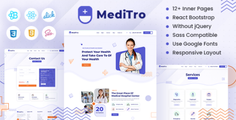 MediTro - Doctor, Medical & Healthcare React Template