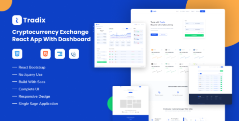 Tradix - Cryptocurrency Exchange React App with Dashboard